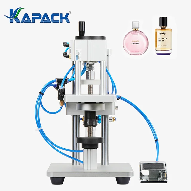 KAPACK Pneumatic Aluminum Bottle Crimping Machine Perfume Bottle Capping Machine