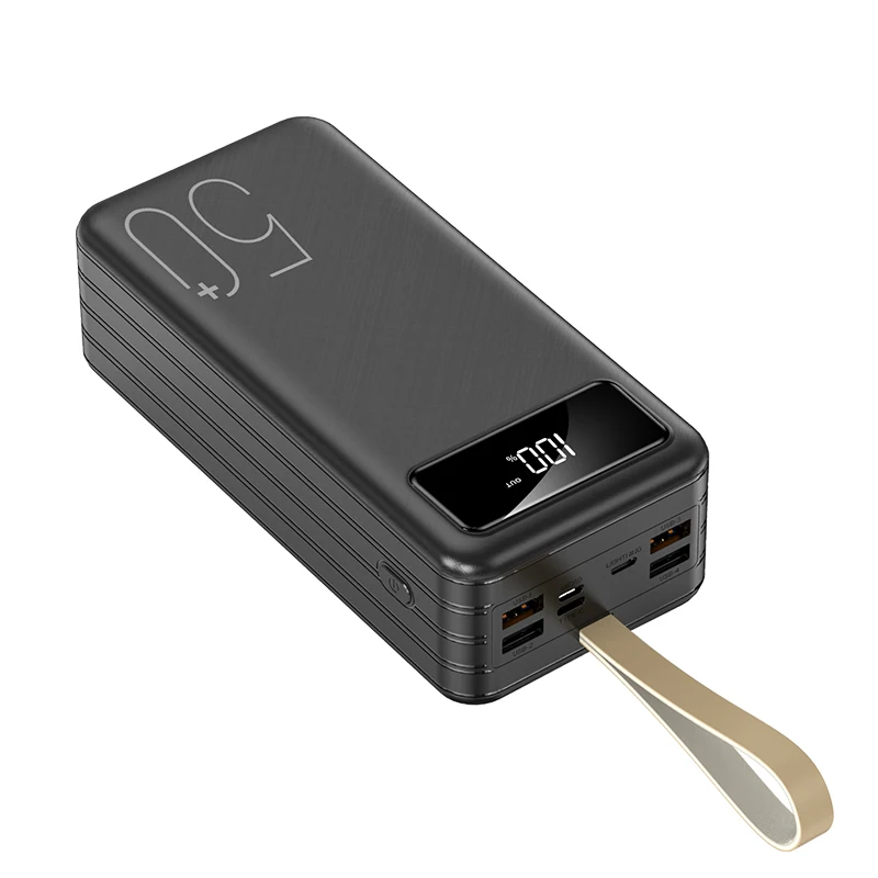 A power bank with a large capacity of 50,000 mAh that can be used for emergency charging of mobile phones