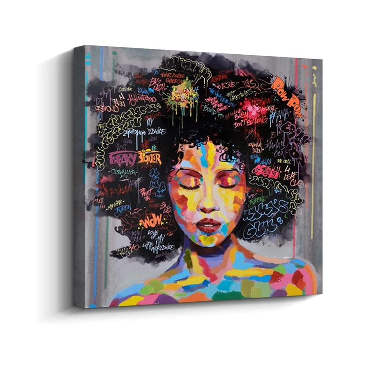 Morden Decoration Wall Street Poster Pop Art Handpainted Canvas Oil Paintings African American Black Art Graffiti Art Print