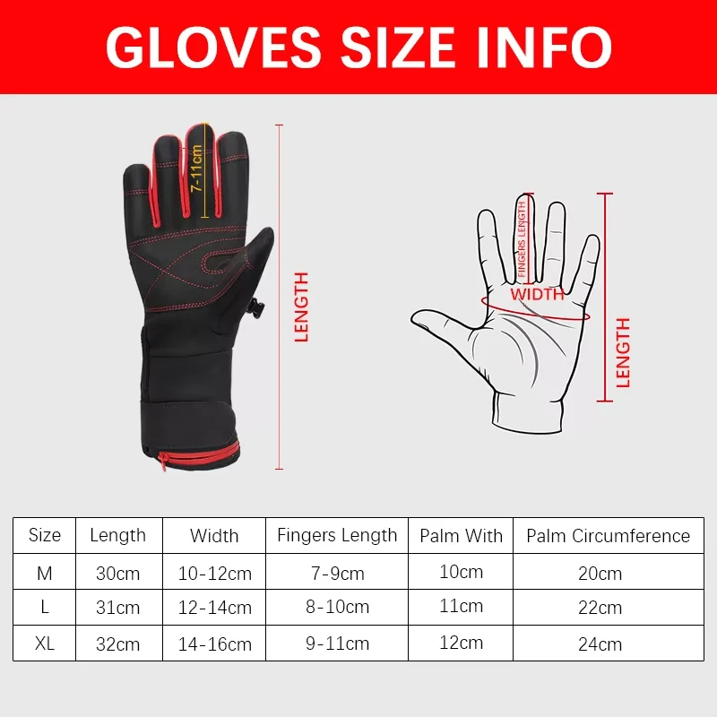 7.4V Heated Gloves Rechargeable Battery Usb Electric Heated Gloves With Touch Screen Design