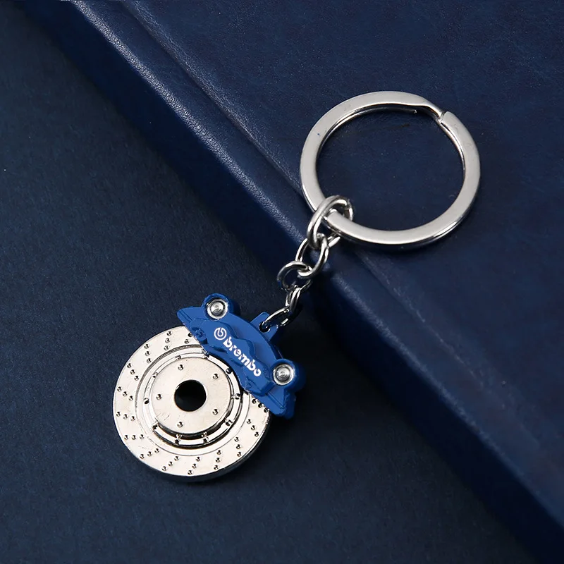 Creative car modified brake disc key chain pendant zinc alloy gift order key pendant ring chain gift