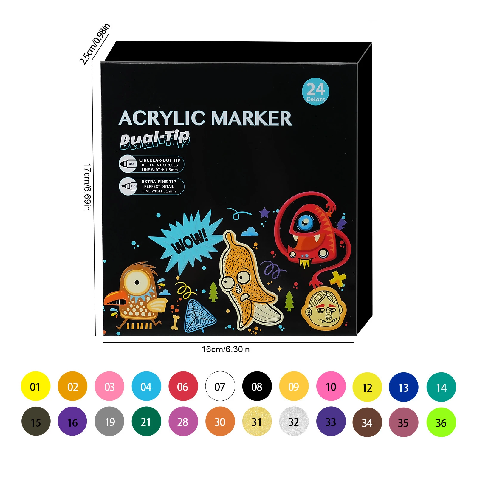 Versatile Dual-Tip Acrylic Paint Marker Pens, Perfect for DIY Crafts, Glass, Rock, and Wood Projects