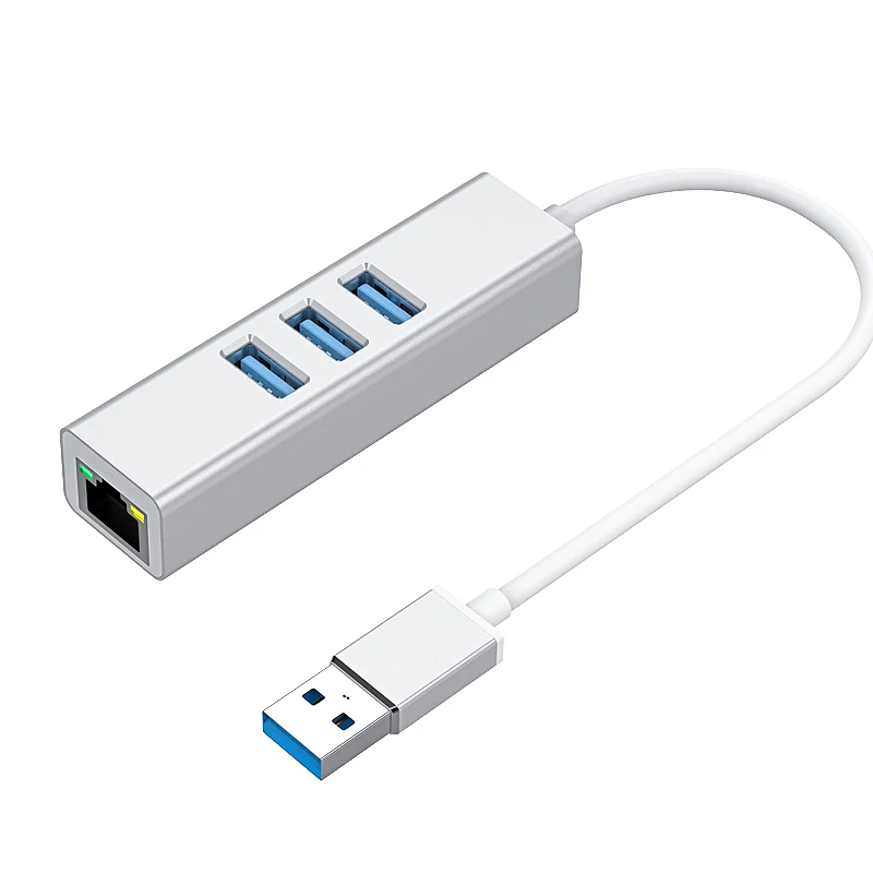 3 Ports USB 3.0 Hub To RJ45 Gigabit Ethernet LAN Wired Network Adapter 10/100/1000 Mbps For Windows Mac wholesale