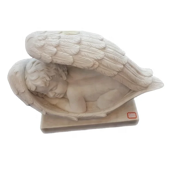 Белый мраморный камень небольшой головной убор для ребенка детский Ангел надгробие