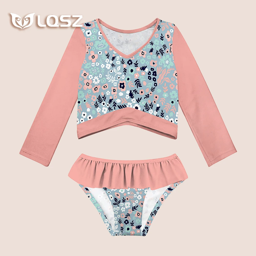 LQSZ Boutique Customized Transparent Beach Brands Hot Crochet Cartoon Swimsuit Beach Party Girls Kids Swimwear Children Swimsuit