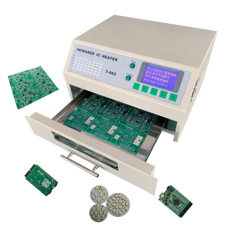 Монтажная линия Benchtop типа SMT T962 инфракрасный конвейер горячего воздуха духовка для пайки печатных плат