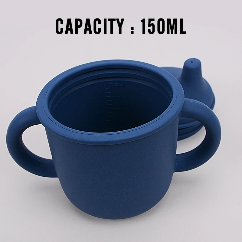 Customized BPA Free Toddler Learning Cups Snack Catcher Unbreakable Non Spill Drink Training silicone cups