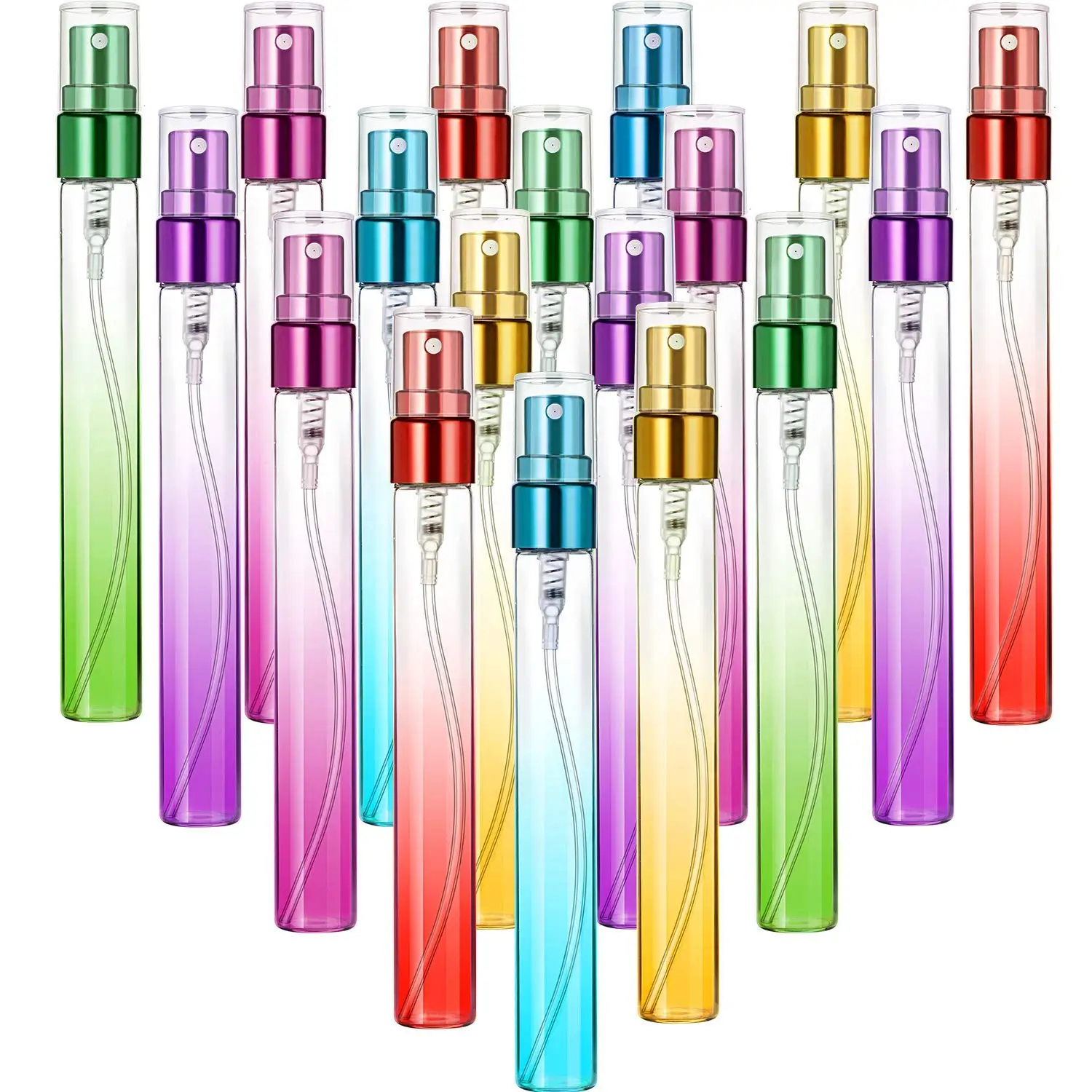 Mini Perfume Spray Bottles 10ml Colorful Glass Fine Mist Sprayer Empty Refillable Container Perfume Atomizer for Essential Oil