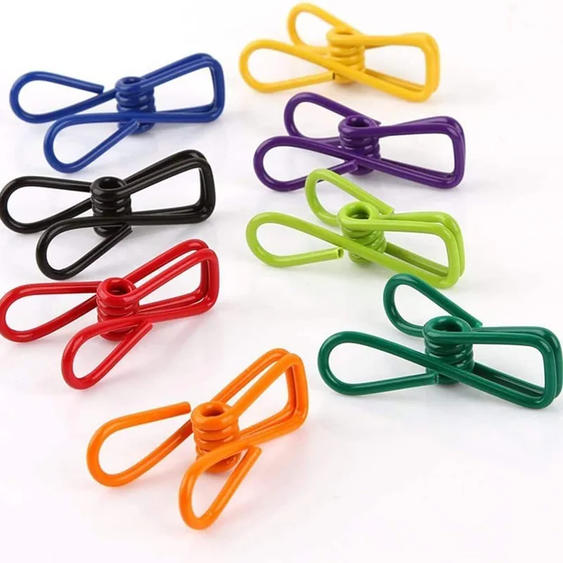 Wholesale Multi-Purpose Hollow out Binder Clips Utility Metal Clips PVC-Coated Steel Clip for Food Package Chips Bag Clothes