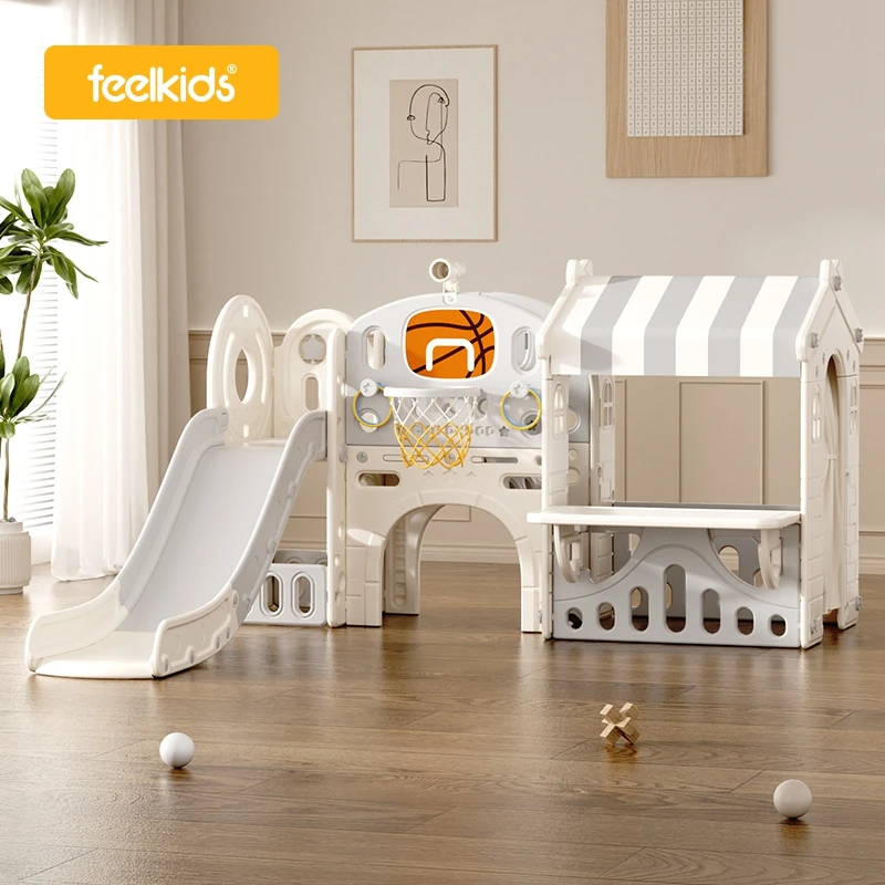 Hot Selling Kids Indoor Play House Baby Playroom Playground Equipment Plastic  Slides For Children Sliding Toys