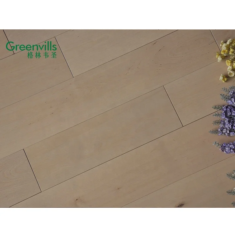 Hardwood birch 100%real wood solid flooring/engineered parquet floor for residence