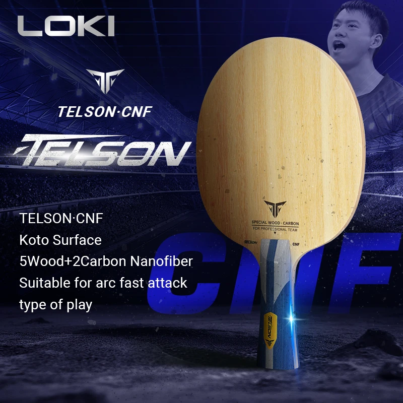 Loki High elastic Koto Facial Material Fast attack ping pong blade 7 Layer Telson CNF Fiber Wood Blade Table Tennis