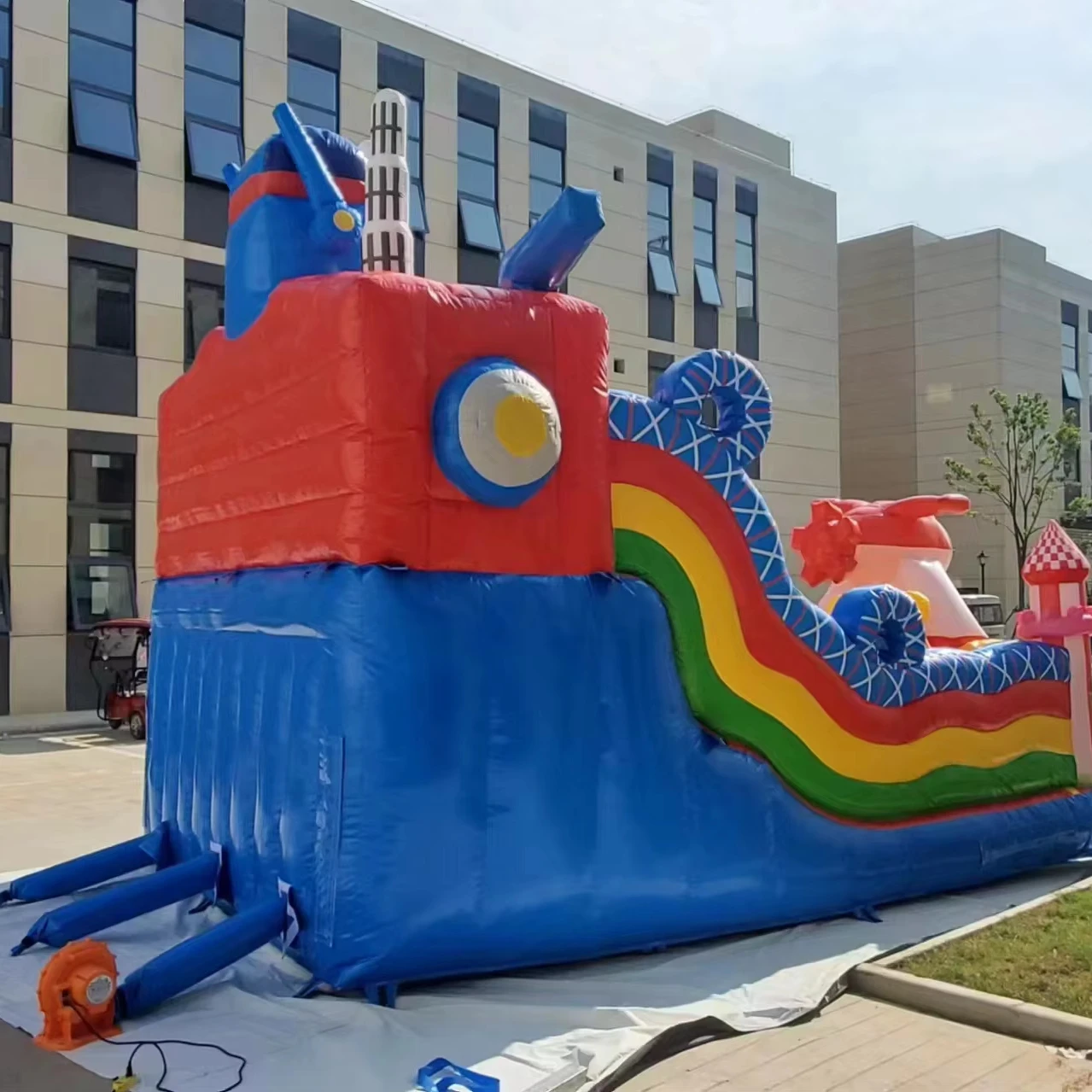 Trampoline Castle With Slide Super Wings Family Bouncing Tent Kids Party Bouncing Inflatable Castle