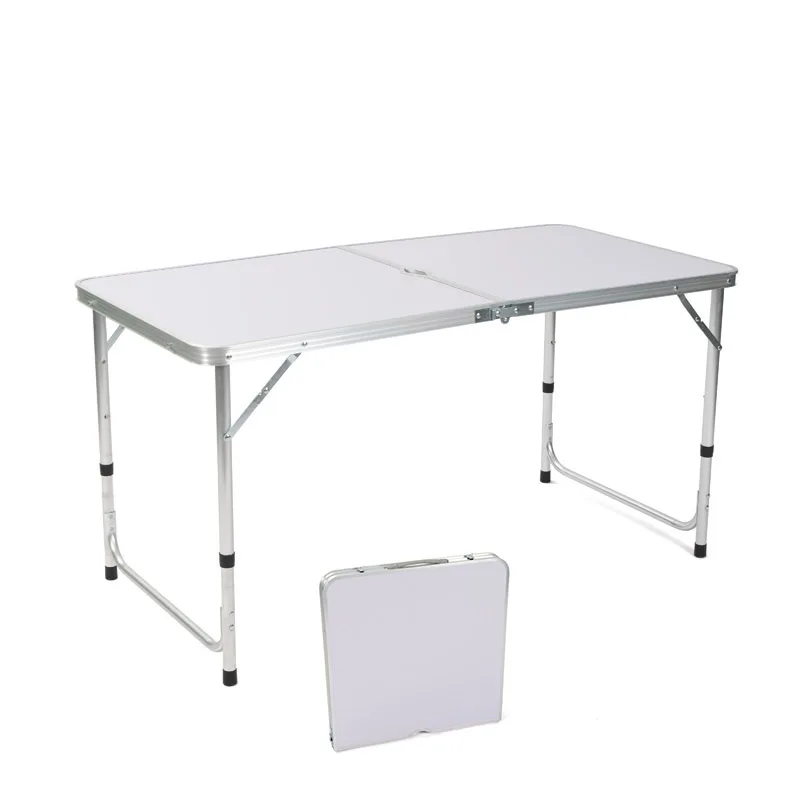 Hitree Outdoor Portable Lightweight MDF 1.2m Long 3 Heights Adjustable Picnic Camping Folding Aluminum Table