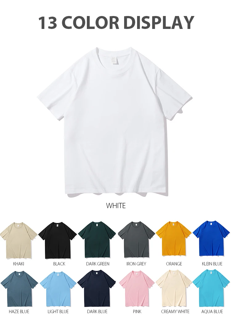 Cheap Manufacture Blank Round Crew Neck Coton Heavyweight Thick Summer Oversize Unisex T-Shirt T Shirt Tshirt Tee For Man Woman
