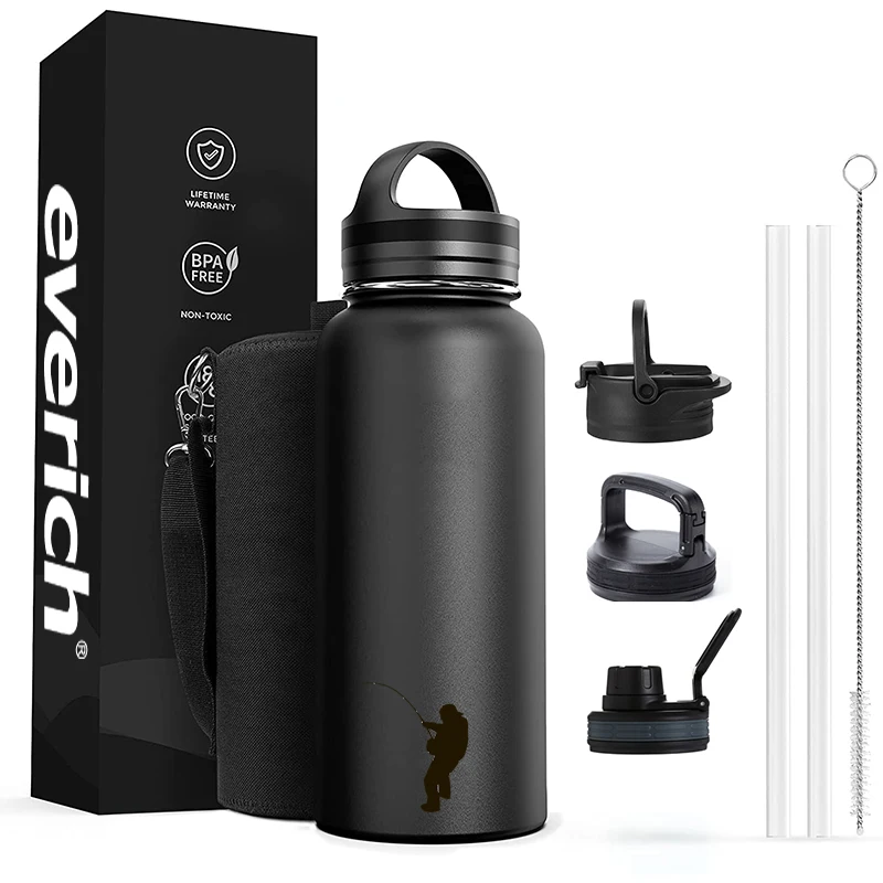 3 Lids (Straw Lid) Leak P BPA Free 18oz 22oz  32OZ  stainless steel water bottle with tea infuser Double Wall Vacuum Insulated