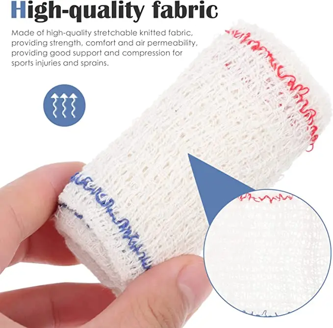 Aranea Custom Printed Medical Supplies Wound Dressing Spandex Elastic Crepe Bandage With Clip