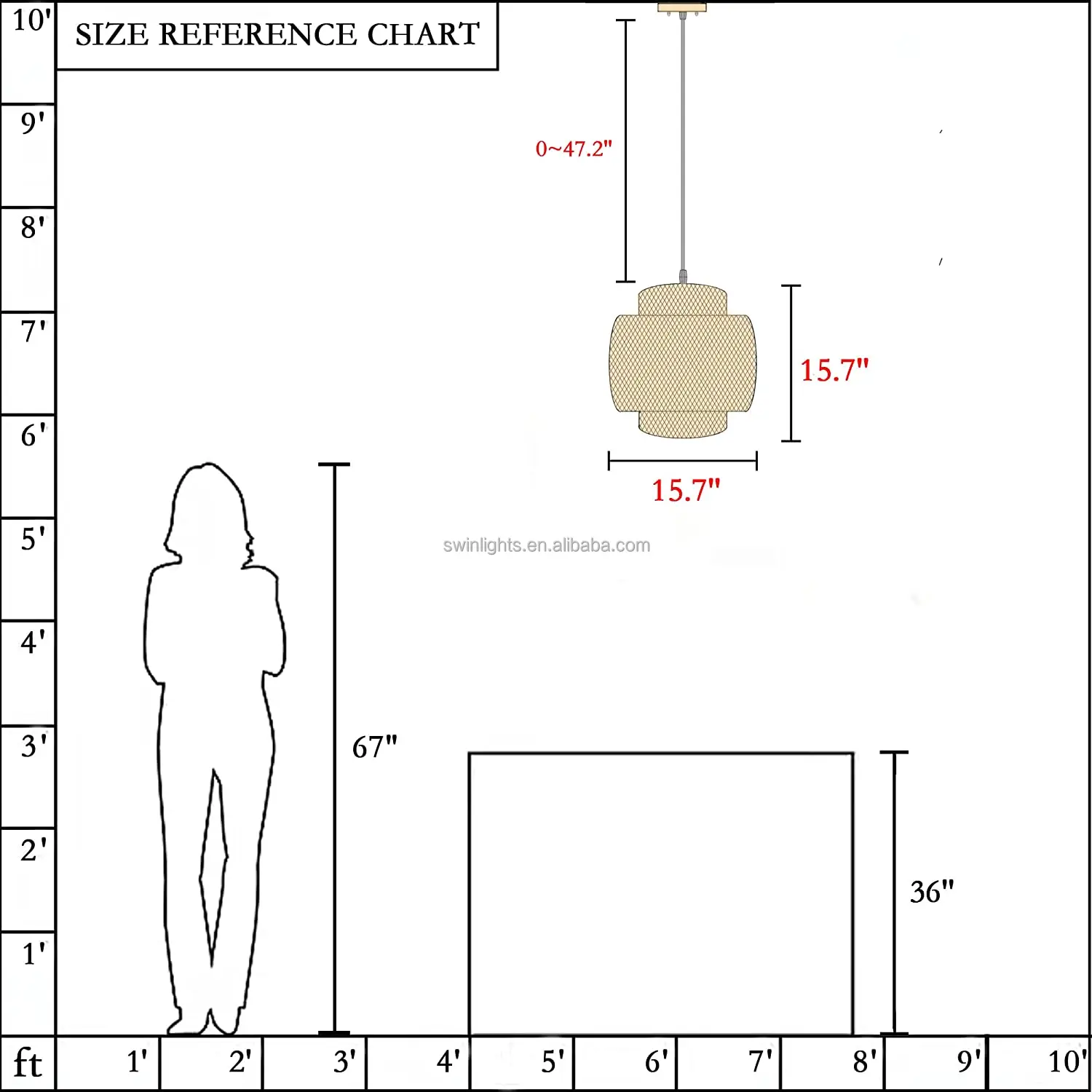 Hand woven bamboo chandelier natural rattan basket lamp Beige bamboo pendant light kitchen island lighting