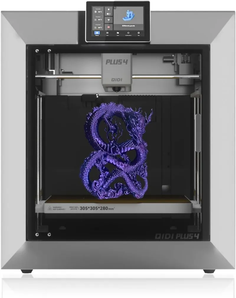3D принтер QIDI PLUS4 со скоростью 600 мм/с высокотемпературная камера 65 ℃ прямой экструдер 370 ° C автоматическое выравнивание