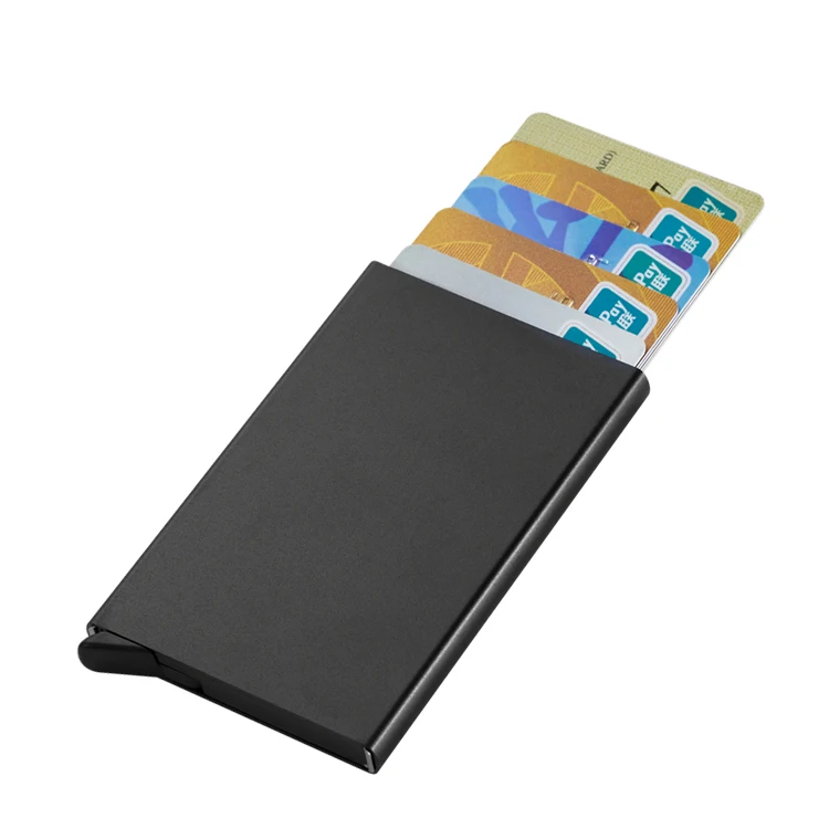 Fashionable Aluminum RFID Blocking Credit Card POP UP Card Holder
