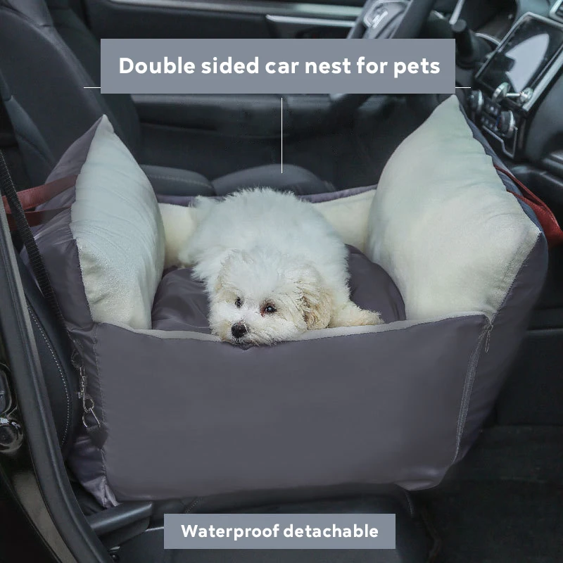 New Arrived Waterproof pet dog car seat nest Accept Customized Leather Logo Comfortable Cushion portable Dog Car Seat For Small