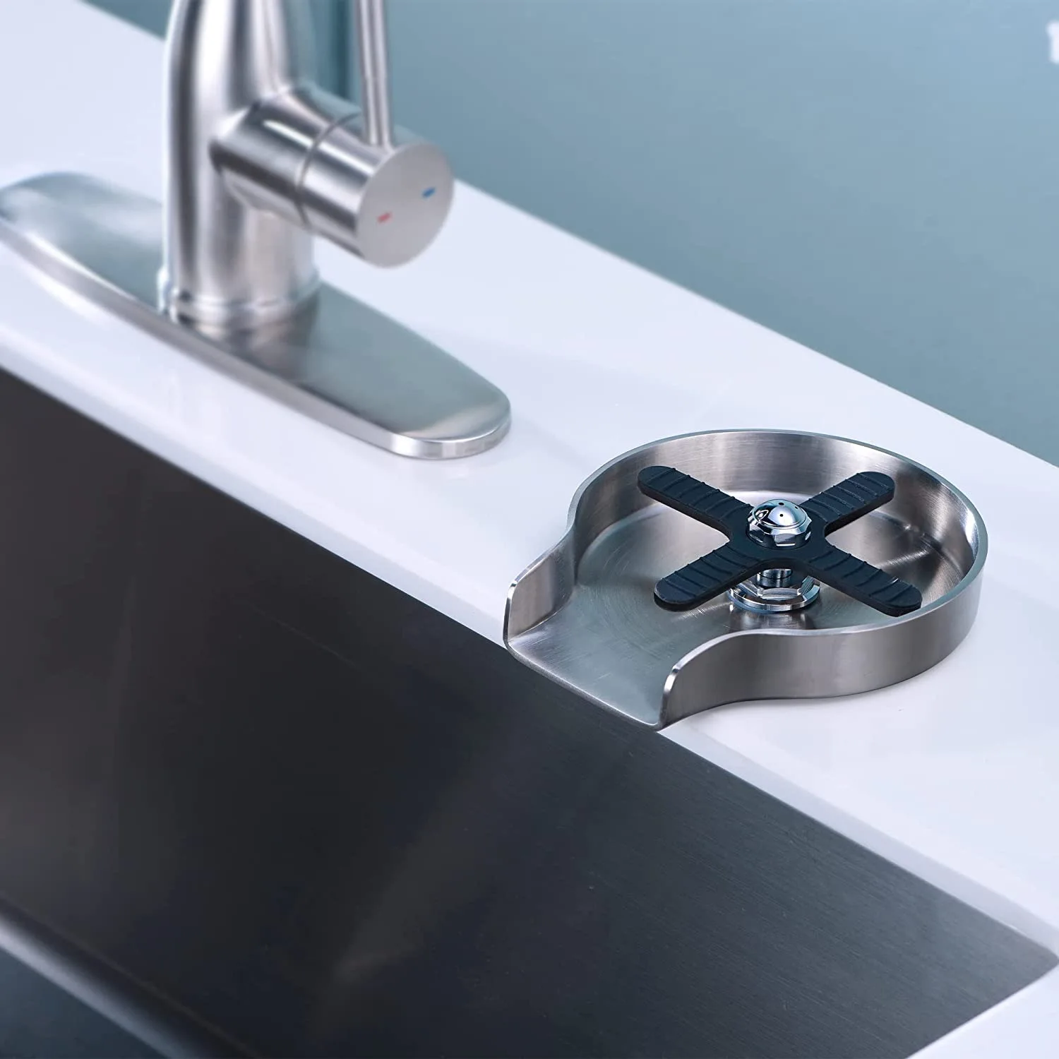 Metal Kitchen Sink Glass Rinser,Bottle Washer,Stainless Steel