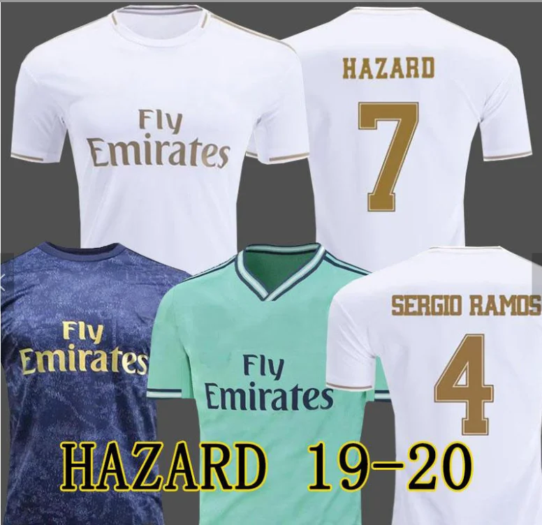 
2021 Real Thailand Quality Soccer uniform hazard Jersey soccer wear paris football print name shirts 
