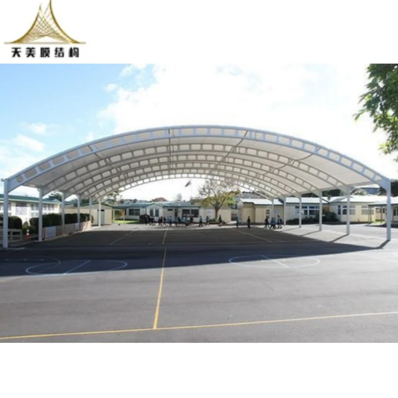 2024 New Custom PVDF PTFE ETFE Basketball Tennis Court Roof Tent Canopy Membrane Structure