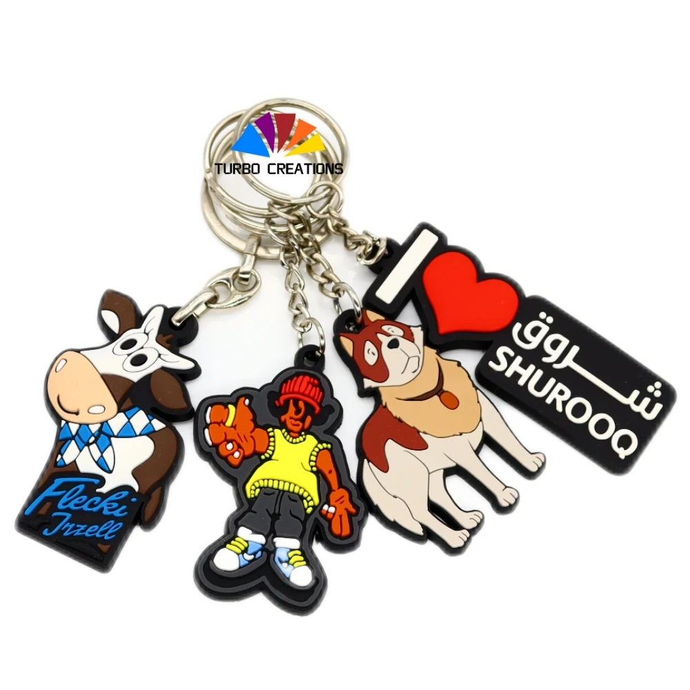 Custom Personalized cartoon anime key rings wholesale mexican silicon keychain charms pvc rubber key chains for promotional gift