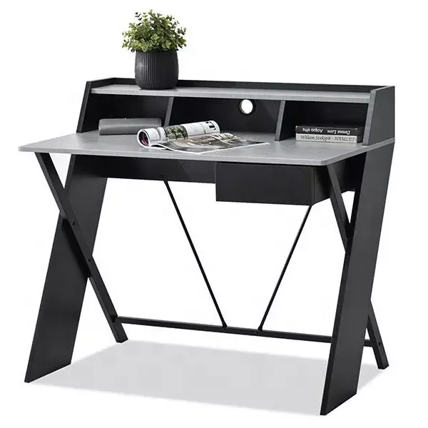 Home Office Furniture simple computer desk with drawer storage shelves study table steel wood desktop computer table