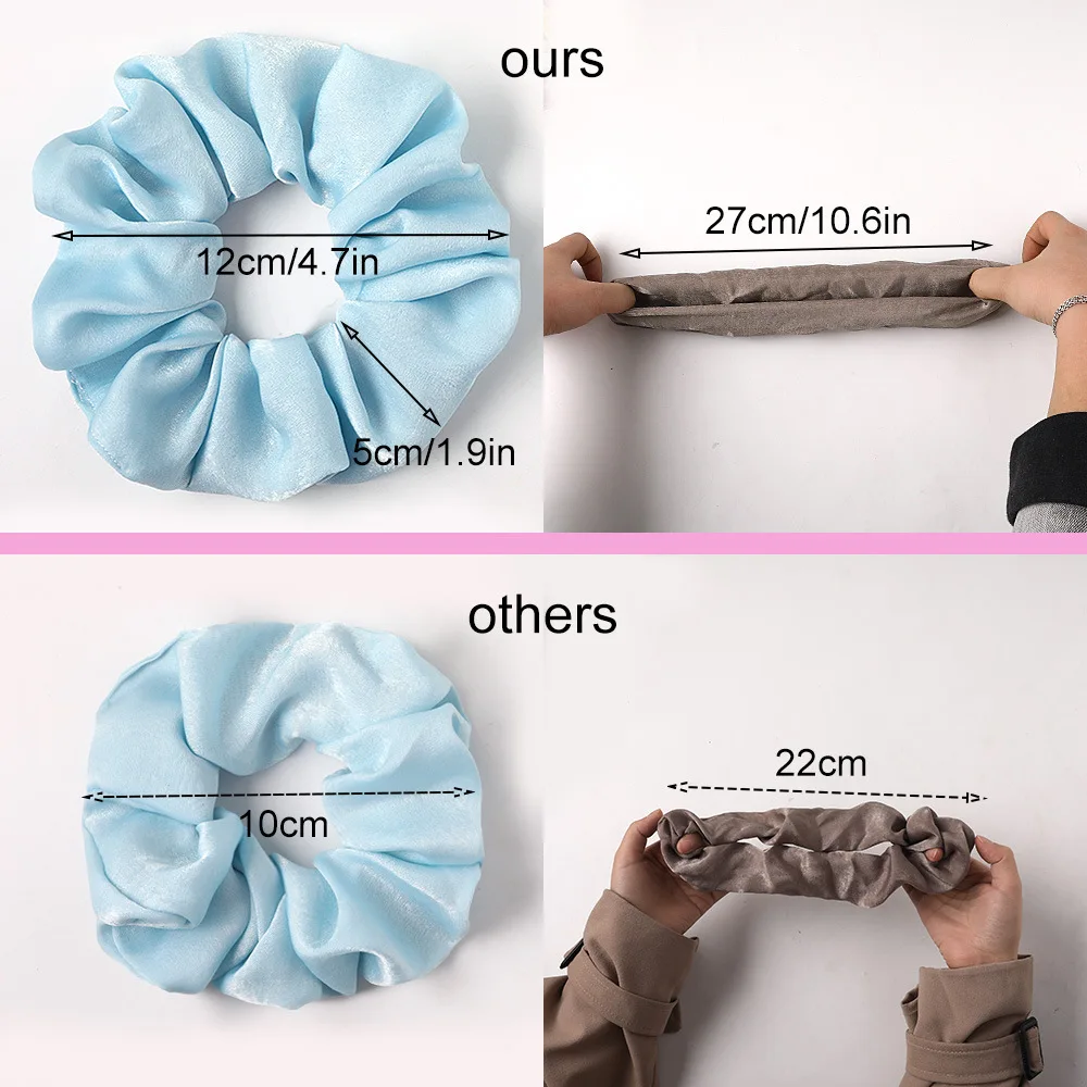 
Hot Sale Satin Elastic Hair Bands Hair Accessories Soft Silk Hair Ties Scrunchies For Gril 