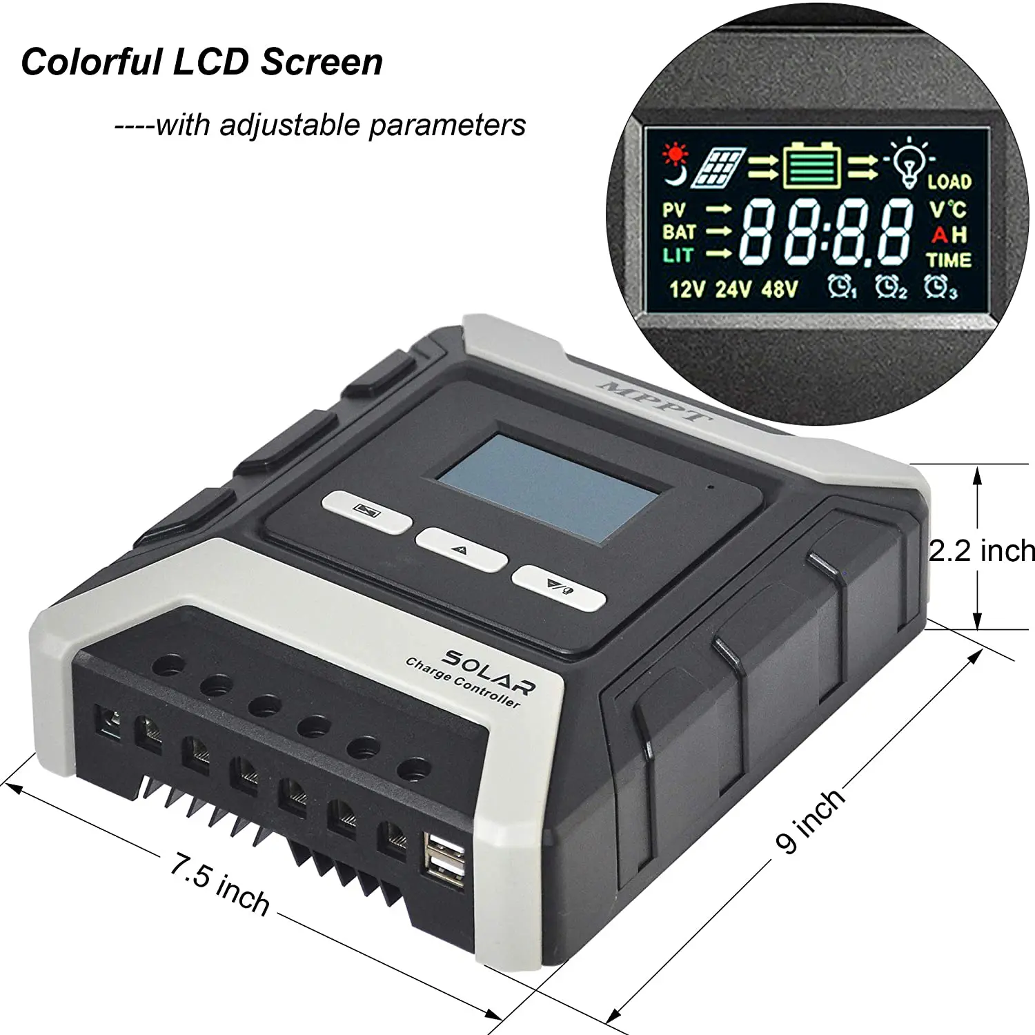 wholesale Solar Charging Control 12V 24V 48V automatic 10 20 30 40 50 60 80 amp MPPT Solar Panel Charge Controller