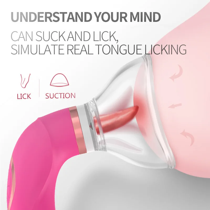 Amazing Best seller Vacuum Tongue licking vibrator breast sucking nipples simulation suction vibrators sex toys for women