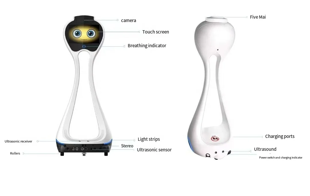 Wholesale 10.1 inches indoor Consulting  Robot Android  LCD Intelligent Reception Robot  for exhibition hall AI  Robot services