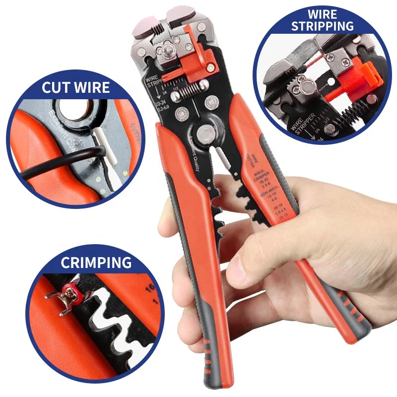 ZHEFAN 8 Inch Wire Stripper Self-adjusting Cable Cutter Crimp Automatic Wire Stripping Princer Cutting Plier Tool For Industry