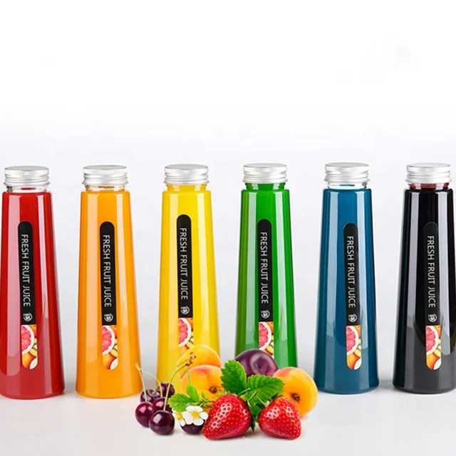 portable round plastic 368ml 12oz Cold Press Juice coffee smoothies Bottle  For Beverage with lids