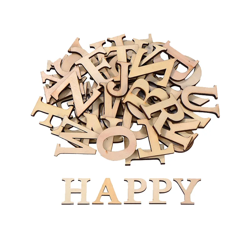26pcs 1.8 Inch Capital A to Z Wood Alphabet Letters Sign Decoration Unfinished Wooden Craft Letters for Wall Decor