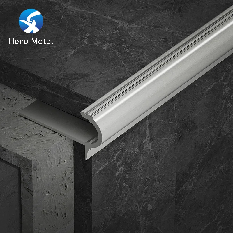 2023 Latest Models Silver Black Metal Aluminum Balcony Profile Decorative Protective Balcony Edge Tile Trim
