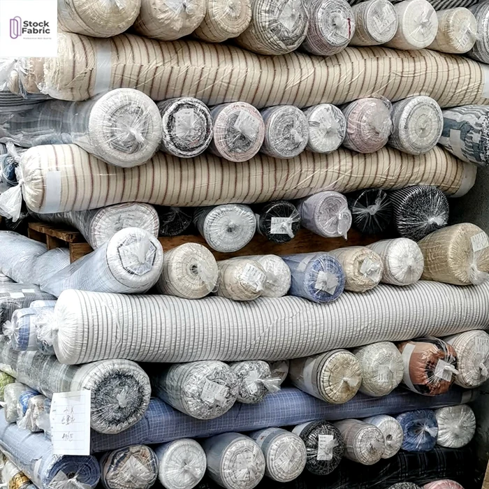 Shaoxing textile woven 100% cotton yarn dyed stripe check bale of mixed fabric stock lot by kg