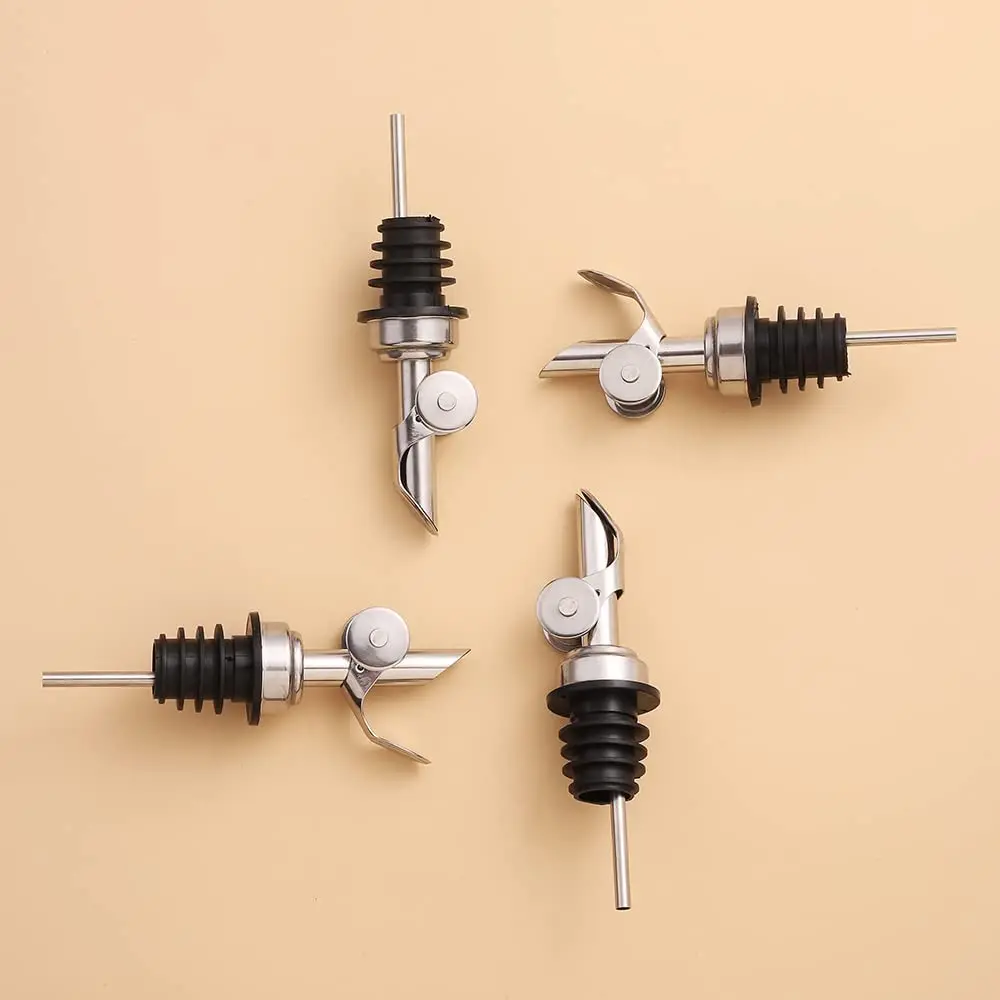 Liquor Olive Oil Pour Spout Shot Custom Bottle Red Whisky Gold Stainless Steel Wine Pourer