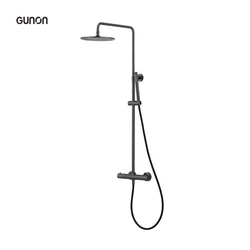 High-end new design simple style bathroom thermostatic rain shower set long warranty period