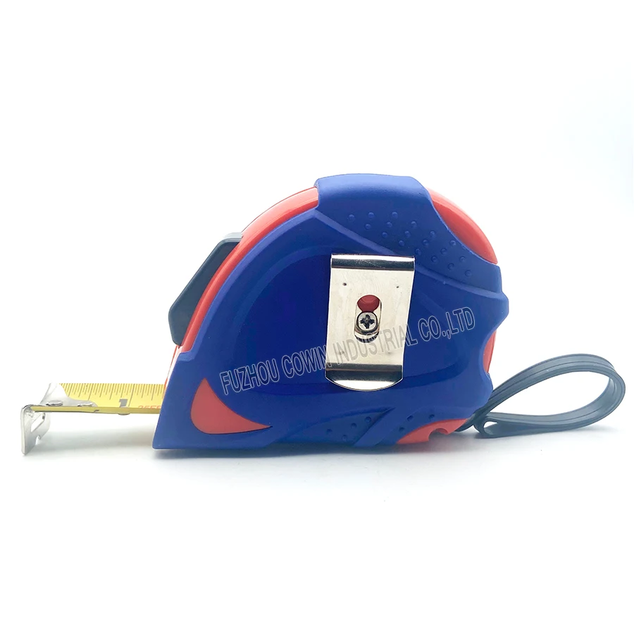 7.5m / 25ft x 25mm Self-lock length measurement meter measuring tape with rubber coated ABS shell