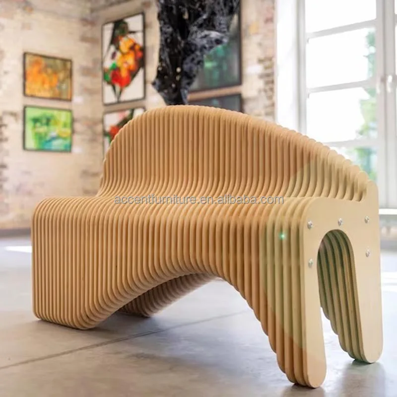 Parametric bench modular banquette seating Multiple seat with back rest wooden bench indoor
