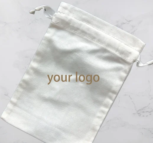 cheap Eco Muslin Cotton Gift jewellery Packaging Pouch Customized white organic cotton canvas Drawstring Bag