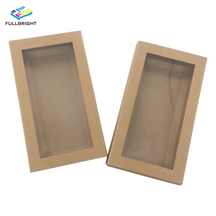 Custom Clear Window Box Biodegradable Kraft Paper Tea Bag Gift Packaging Paper Box with Clear Window