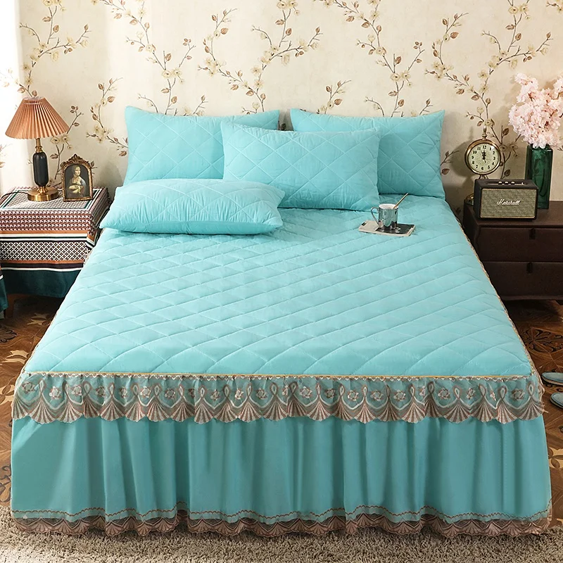 Durable Using Low Price Ultrasonic Microfiber Cloth Quilted Bed Skirt Space Print Tech GSM Fabric Room Pattern Bedroom Weave