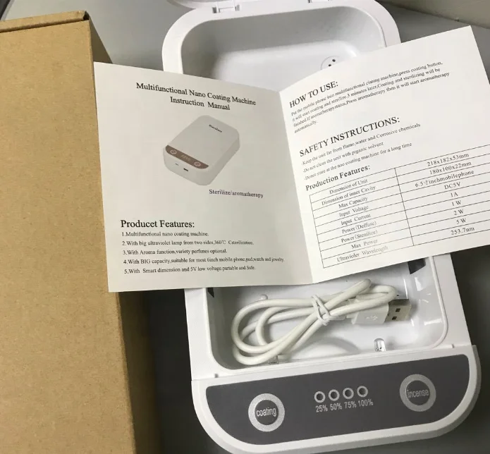 
2020 Fast delivery in stock 99% mobile phone uvc portable disinfection light cleaning uv sanitizer sterilizer box 