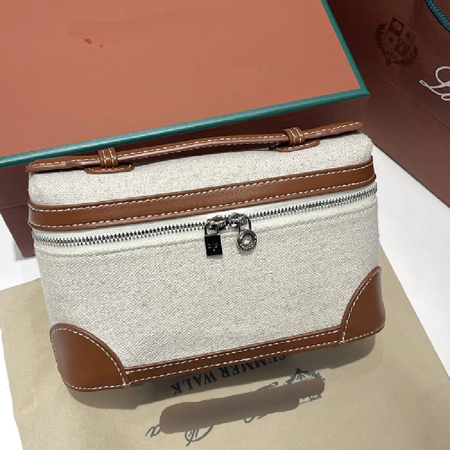 2023 New Leather Lunch Box Bag Gigi Same Style Piana Litchi Pattern Cowhide Handbag Simple Shoulder Bag for Women