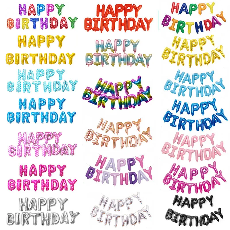 Надувные шары из фольги в виде букв HAPPY BIRTHDAY 16