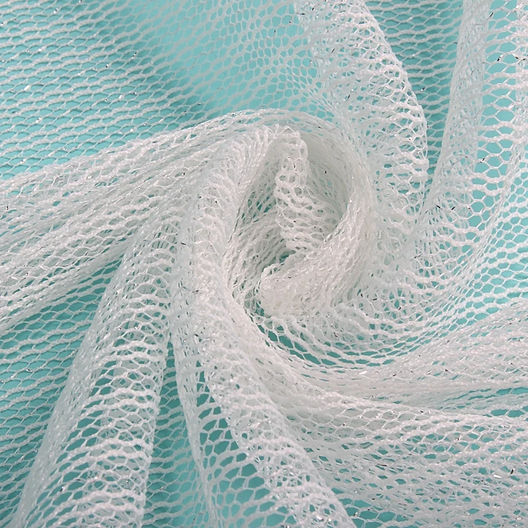 White Modern Upholstery silver metal fiber Tulle fabrics Supplier
